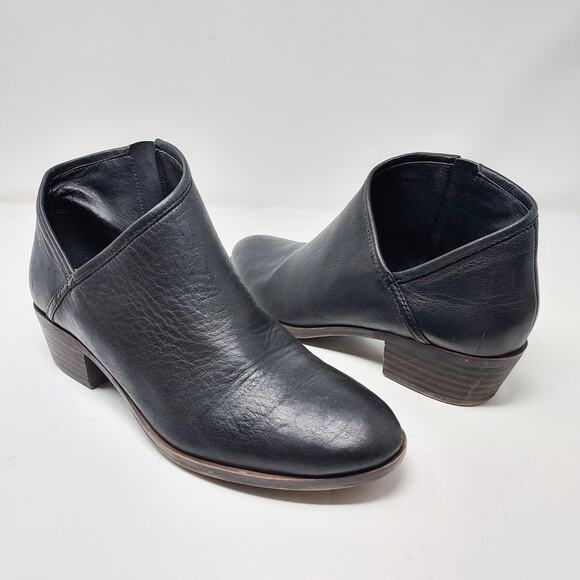 Lucky Brand Black Leather Ankle Boots Size 9M - Picture 1 of 9